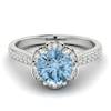 Aquamarine White Gold Brilliant Cut Engagement Ring Rosebud