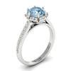 Aquamarine White Gold Brilliant Cut Engagement Ring Rosebud