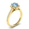 Aquamarine Yellow Gold Brilliant Cut Engagement Ring Rosebud