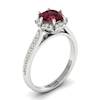 Garnet Ring White Gold Brilliant Cut Rosebud