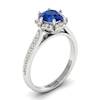 Blue Sapphire White Gold Brilliant Cut Engagement Ring Rosebud