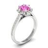 Pink Sapphire White Gold Brilliant Cut Engagement Ring Rosebud