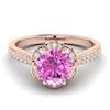 Pink Sapphire Rose Gold Brilliant Cut Engagement Ring Rosebud
