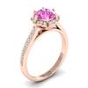 Pink Sapphire Rose Gold Brilliant Cut Engagement Ring Rosebud
