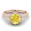 Yellow Sapphire Rose Gold Brilliant Cut Engagement Ring Rosebud