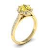 Yellow Sapphire Yellow Gold Brilliant Cut Engagement Ring Rosebud