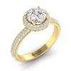 Diamond Yellow Gold Halo Engagement Ring Whirlpool