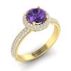 Amethyst Yellow Gold Halo Engagement Ring Whirlpool