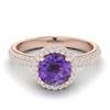 Amethyst Rose Gold Halo Engagement Ring Whirlpool