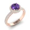 Amethyst Rose Gold Halo Engagement Ring Whirlpool