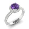 Amethyst White Gold Halo Engagement Ring Whirlpool