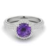 Amethyst White Gold Halo Engagement Ring Whirlpool