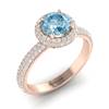 Aquamarine Rose Gold Halo Engagement Ring Whirlpool