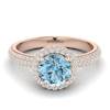 Aquamarine Rose Gold Halo Engagement Ring Whirlpool