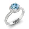 Aquamarine and Diamonds Double Halo Whirlpool Engagement Ring from Brilliyond