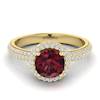 Garnet Ring Yellow Gold Halo Whirlpool