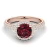 Garnet Ring Rose Gold Halo Whirlpool