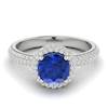 Blue Sapphire White Gold Halo Engagement Ring Whirlpool
