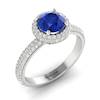 Blue Sapphire White Gold Halo Engagement Ring Whirlpool