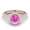 Pink Sapphire Rose Gold Halo Engagement Ring Whirlpool