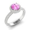 Pink Sapphire White Gold Halo Engagement Ring Whirlpool