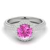 Pink Sapphire White Gold Halo Engagement Ring Whirlpool