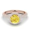 Yellow Sapphire Rose Gold Halo Engagement Ring Whirlpool