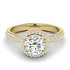 White Sapphire Yellow Gold Halo Engagement Ring Whirlpool