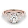 6.5mm White Sapphire and 122 Diamonds on 18k Rose Gold Band