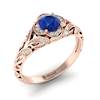 Blue Sapphire Rose Gold Vintage Engagement Ring Country Road