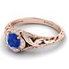 Blue Sapphire Rose Gold Vintage Engagement Ring Country Road