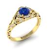Blue Sapphire Yellow Gold Vintage Engagement Ring Country Road