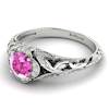Pink Sapphire White Gold Vintage Engagement Ring Country Road