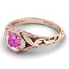 Pink Sapphire Rose Gold Vintage Engagement Ring Country Road