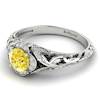 Yellow Sapphire White Gold Vintage Engagement Ring Country Road