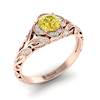 Yellow Sapphire Rose Gold Vintage Engagement Ring Country Road