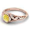 Yellow Sapphire Rose Gold Vintage Engagement Ring Country Road