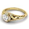 White Sapphire Yellow Gold Vintage Engagement Ring Country Road