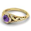 Amethyst Yellow Gold Vintage Engagement Ring Country Road