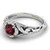 Garnet Ring White Gold Vintage Country Road