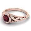Garnet Ring Rose Gold Vintage Country Road