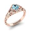 Aquamarine Rose Gold Vintage Engagement Ring Country Road
