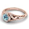 Aquamarine Rose Gold Vintage Engagement Ring Country Road