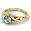 Aquamarine Yellow Gold Vintage Engagement Ring Country Road