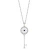 Blue Sapphire White Gold Key Necklace Vortex