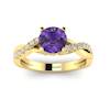 Amethyst Yellow Gold Round Engagement Ring Novia