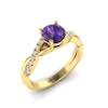 Amethyst Yellow Gold Round Engagement Ring Novia