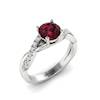 Garnet Ring White Gold Round Novia
