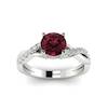 Garnet Ring White Gold Round Novia