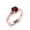 Garnet Ring Rose Gold Round Novia